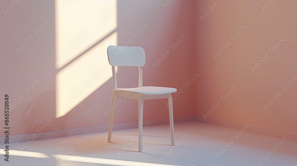 A tranquil space symbolizing silence, with an empty room and a single chair, focus on the absence of sound A tranquil space symbolizing silence, with an empty room and a single chair, focus on the absence of sound