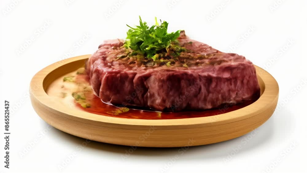 Deliciously prepared meat dish with a garnish on top Deliciously prepared meat dish with a garnish on top