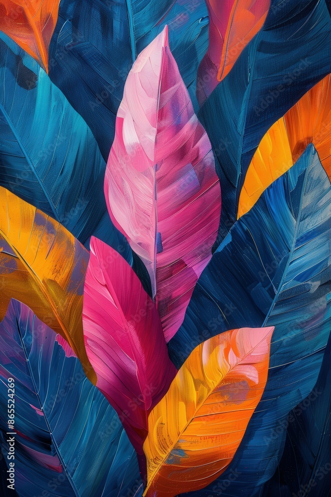Naklejka premium Colorful Abstract Leaves Background