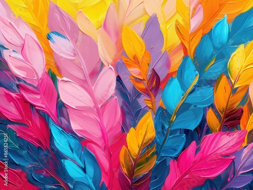 Wallpaper Mural Colorful Abstract Leaf Background Torontodigital.ca