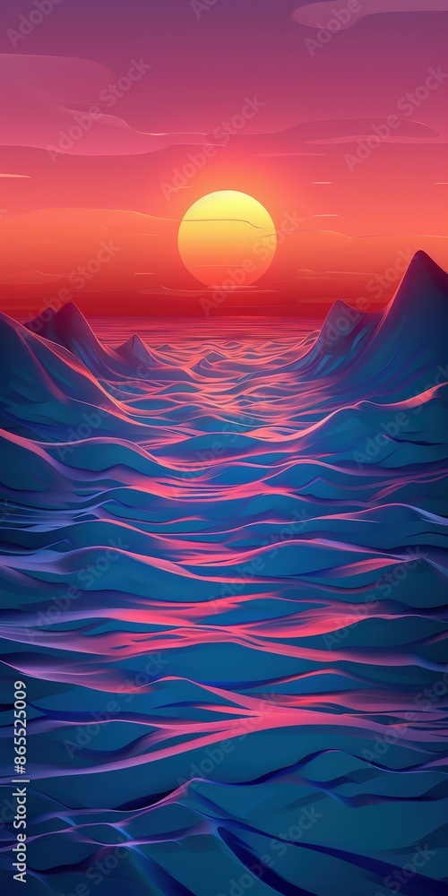 Neon Mountain Sunset Neon Mountain Sunset