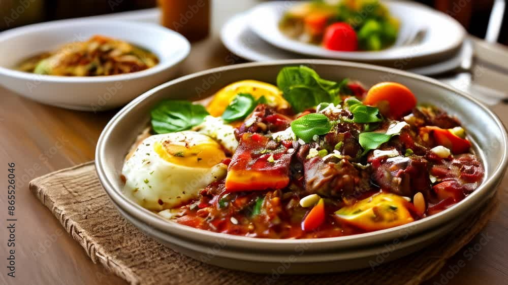 Delicious Mediterraneanstyle dish with fresh vegetables and herbs