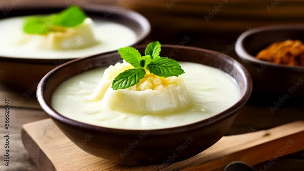 Deliciously creamy dessert with a touch of freshness Deliciously creamy dessert with a touch of freshness