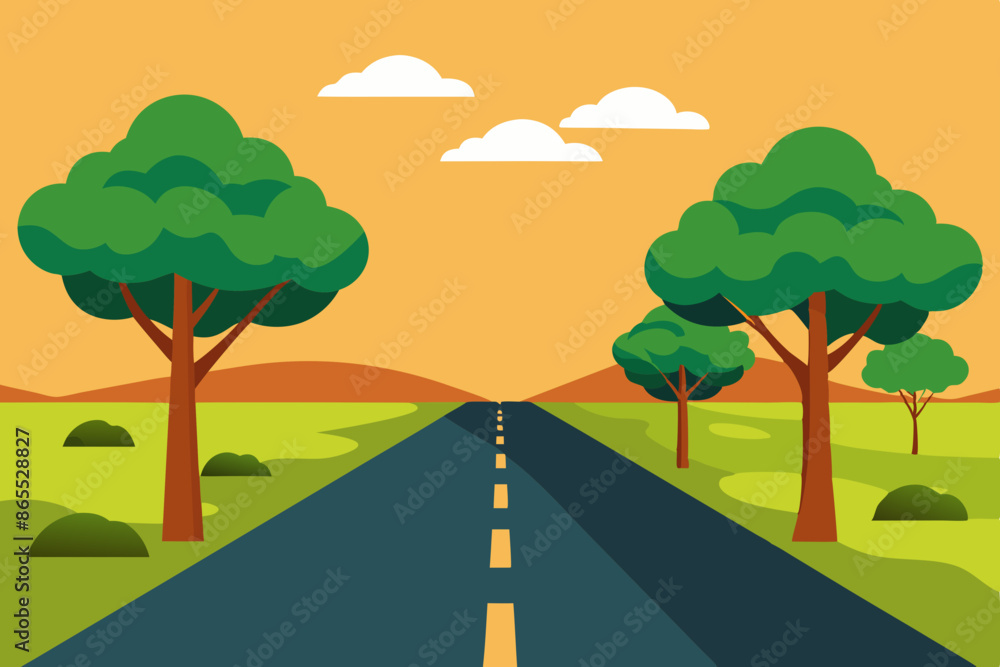 2d road side view no tree vector illustration 2d road side view no tree vector illustration