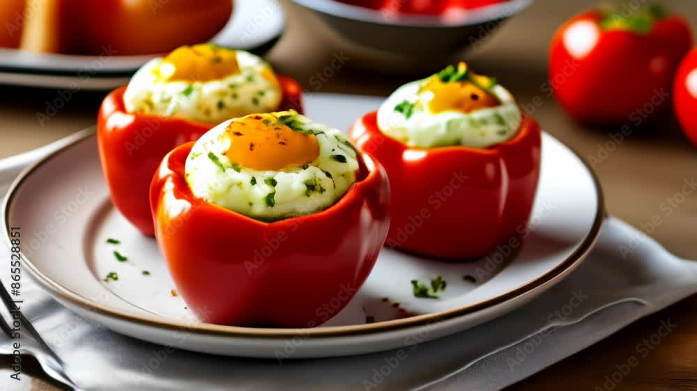 Delicious stuffed peppers ready to be savored Delicious stuffed peppers ready to be savored