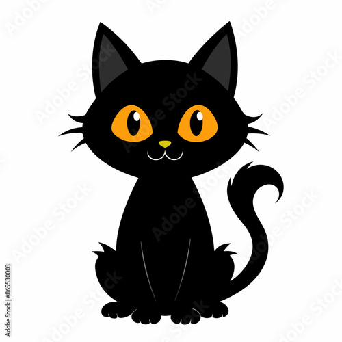 Halloween cat vector silhouette on white background © Chayon Sarker