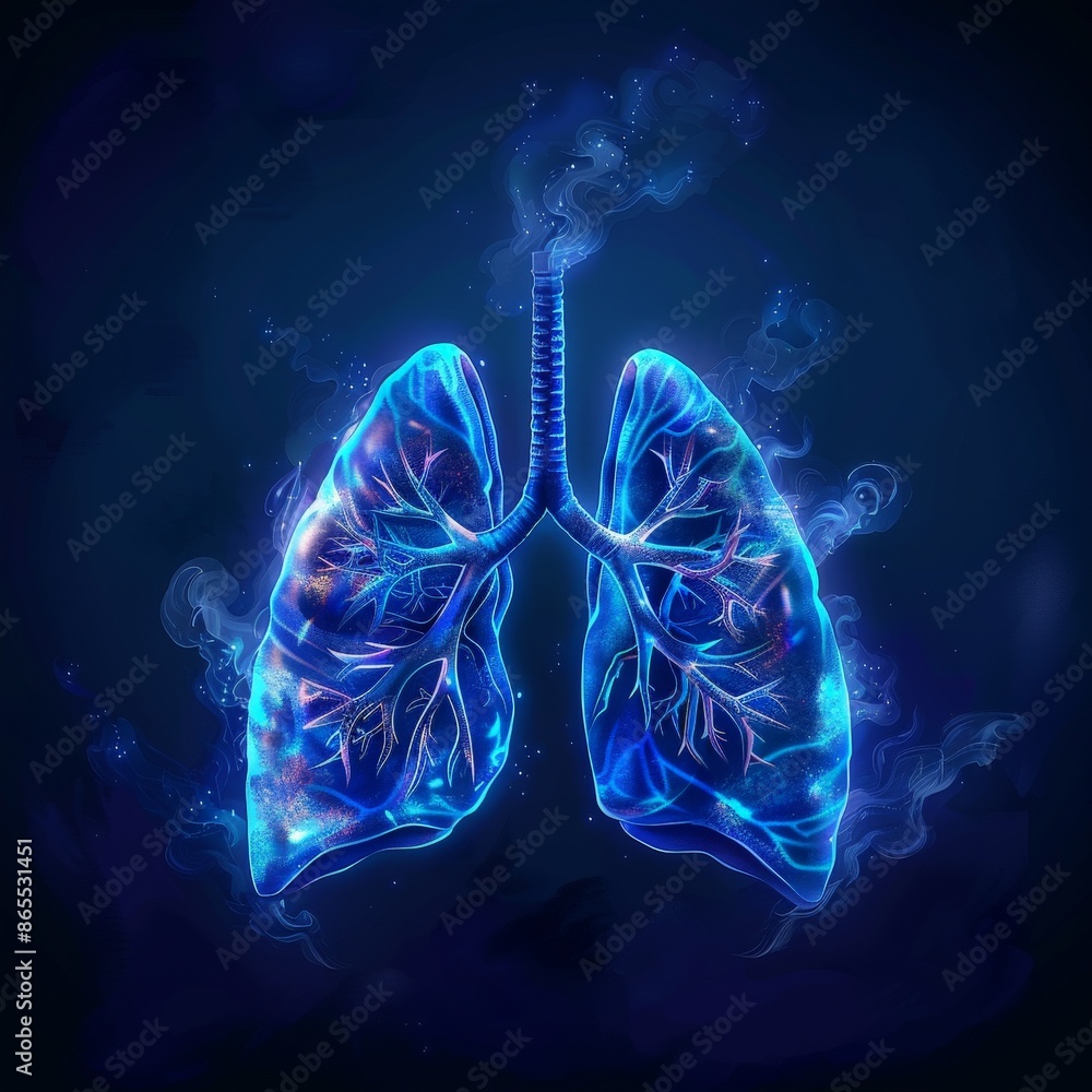 Detailed Lung Visualization in Futuristic Medical Tech