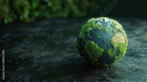 micro earth miniature green planet showcasing global ecology environmental concept digital art