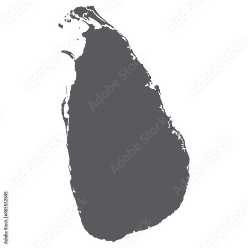Sri Lanka map. Map of Sri Lanka in grey color