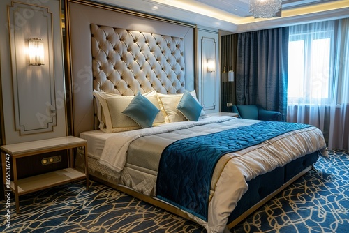 Hotel stylish interior. Premium class hotel room stylish interior