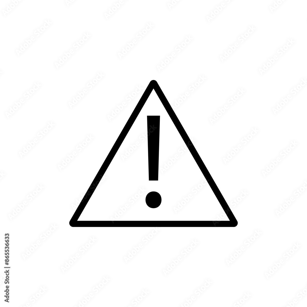 A black and white triangle with an exclamation point inside A black and white triangle with an exclamation point inside