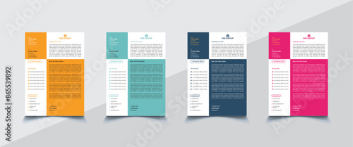 Corporate letterhead template design for all kinds of uses