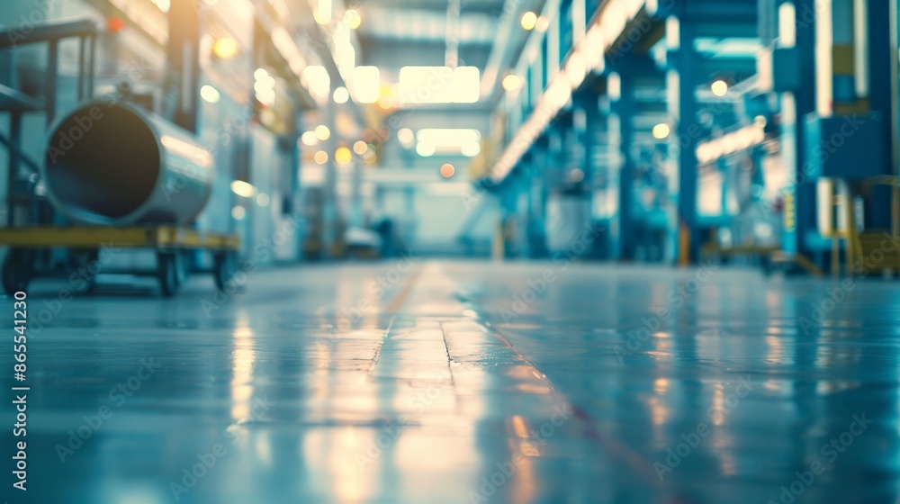 A blurry image of a factory floor A blurry image of a factory floor