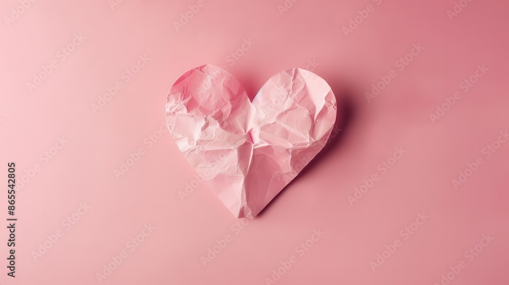 simple love handcrafted paper heart on soft pink background minimalist photography simple love handcrafted paper heart on soft pink background minimalist photography
