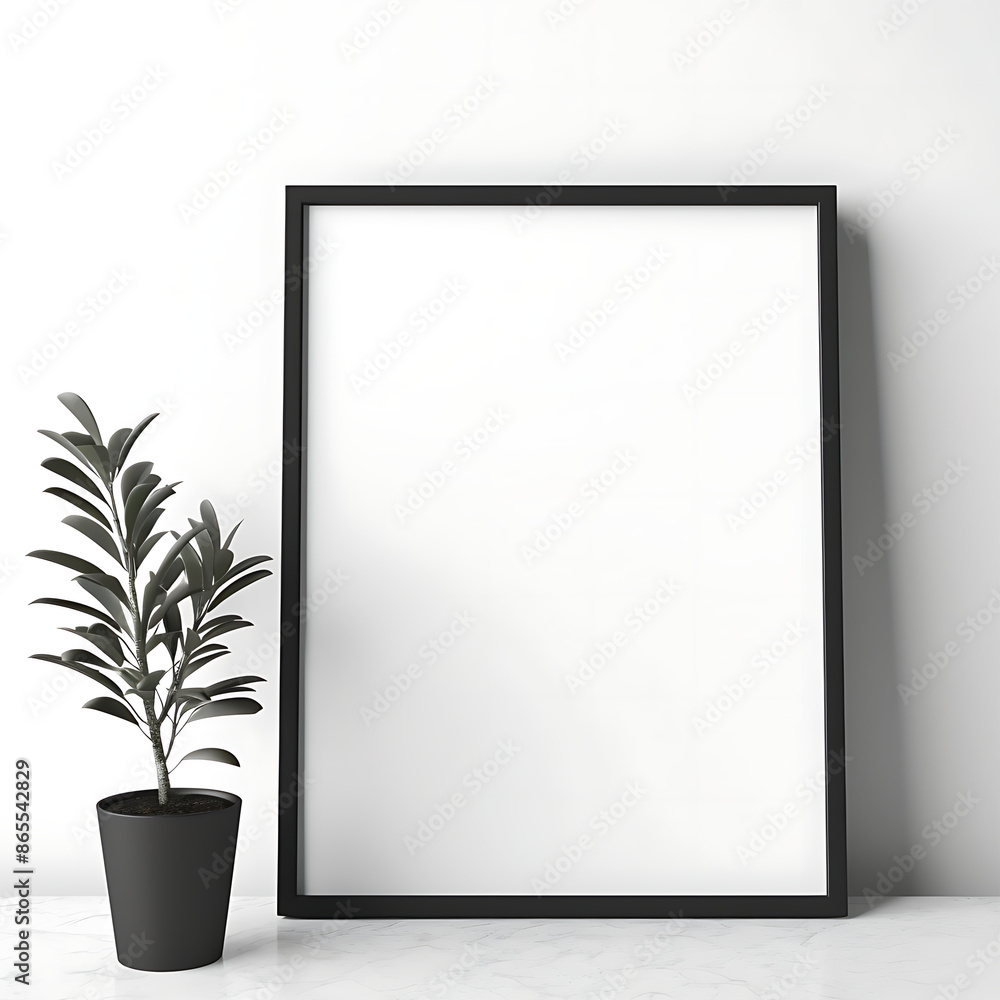 Mock up poster frame in modern interior background. 3d render Mock up poster frame in modern interior background. 3d render