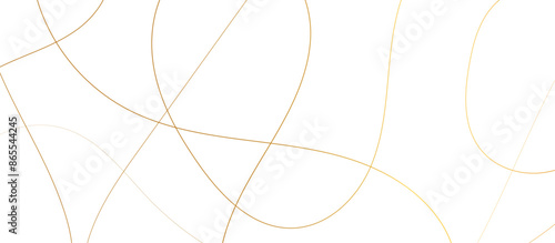 Abstract background golden strokes curved lines digital art simple threads on blank background 