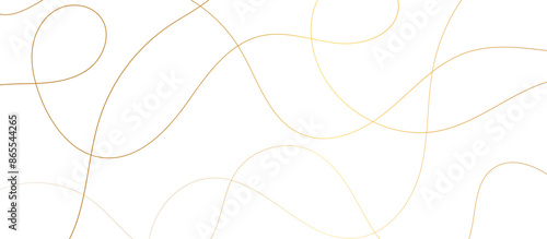 Abstract background golden strokes curved lines digital art simple threads on blank background 