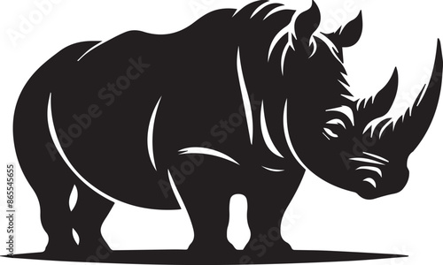 rhino silhouettes design vector art illustration