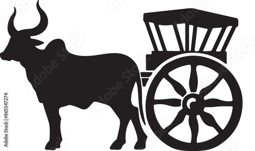 Bullock cart illustration