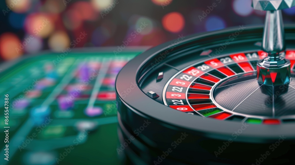 Obraz premium A close-up of a black casino slot machine, highlighting its intricate details and sleek design. The image is perfect for projects that need to evoke the thrill of gambling and entertainment.