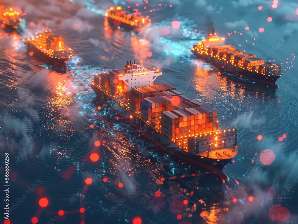 Futuristic cargo container ships utilize technology for global ...