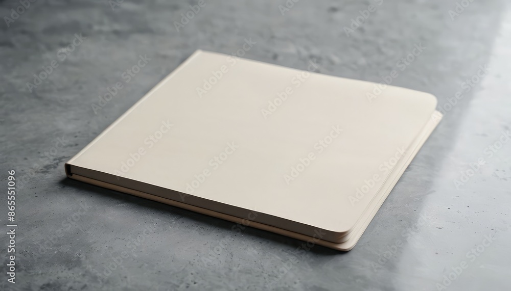 Fototapeta premium A top view of an open notebook with empty pages, inviting creativity and ideas