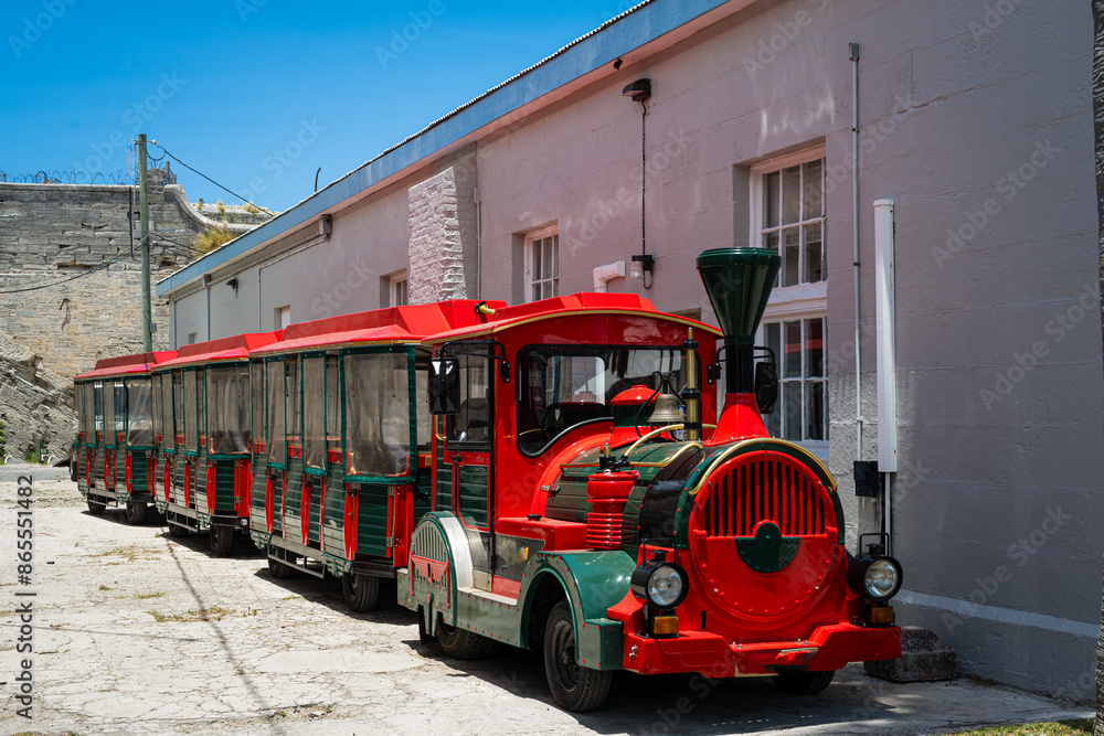 Fototapeta premium A Parked Red Train