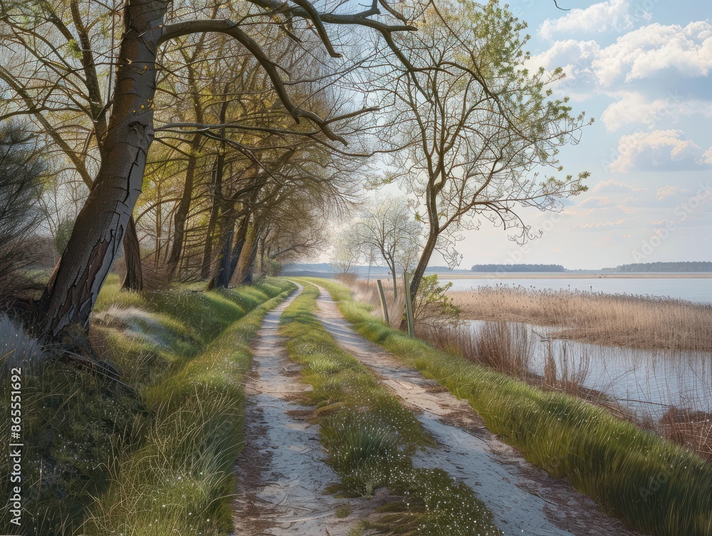 Fototapeta premium Weg zum Meer im Frühling