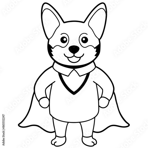 Corgi dog breed coloring page