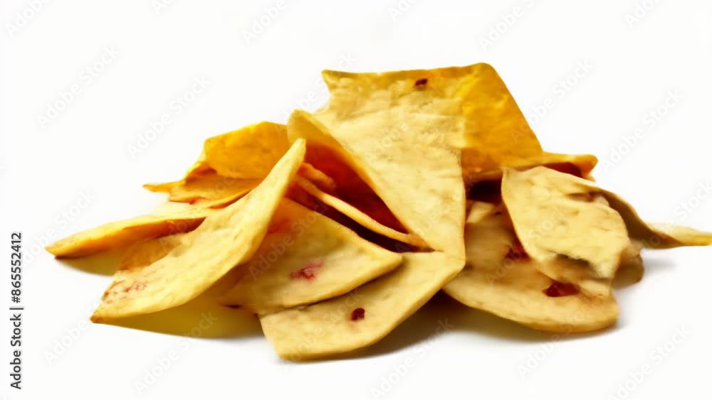 Crunchy delight A pile of golden tortilla chips Crunchy delight A pile of golden tortilla chips