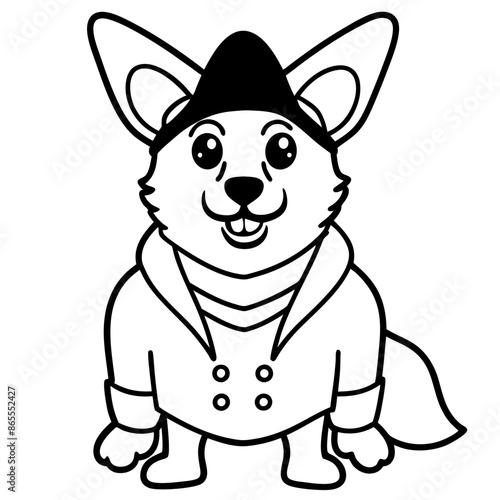 Corgi dog breed coloring page