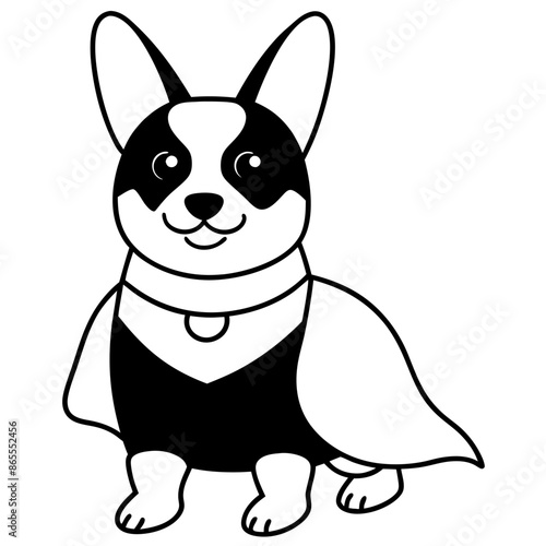 Corgi dog breed coloring page