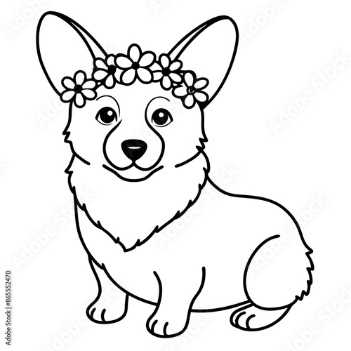 Corgi dog breed coloring page