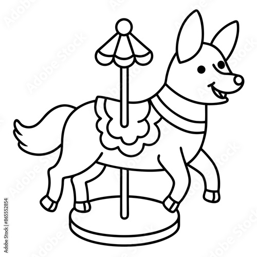 Corgi dog breed vector black line