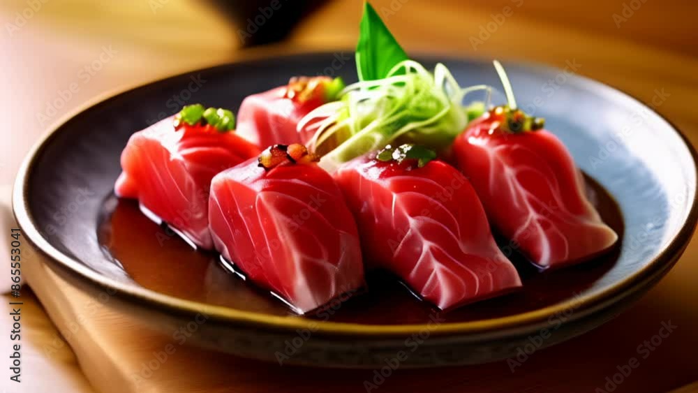 Delicate sushi artistry ready to be savored Delicate sushi artistry ready to be savored