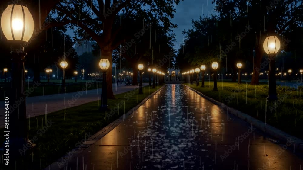 view of garden lights at night when it rains view of garden lights at night when it rains