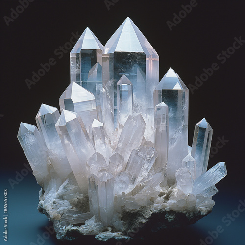 Quartz Crystal Cluster Macro Photography photo