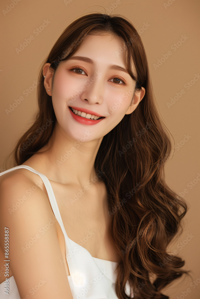 young asian woman plastic surgery concept, copy space