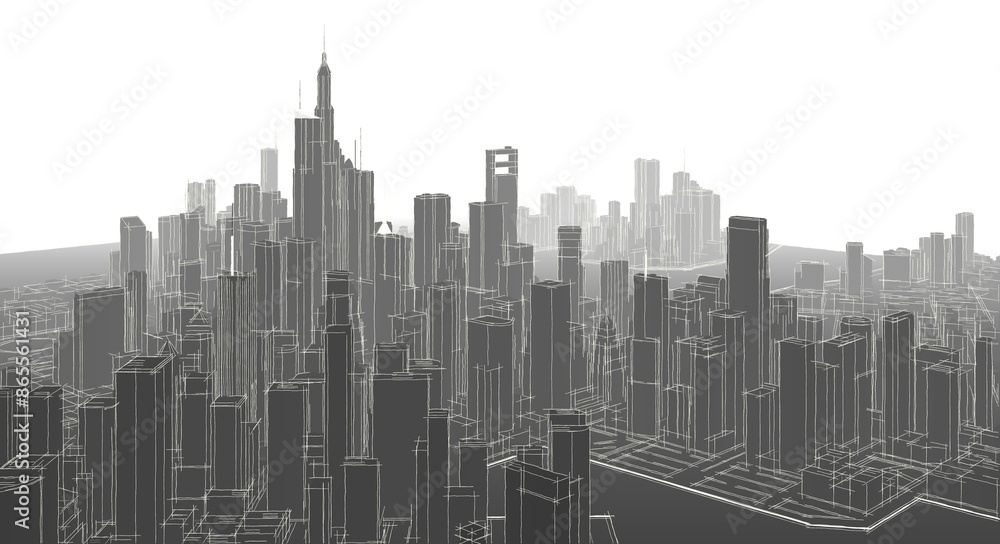 big modern city 3d illustration big modern city 3d illustration