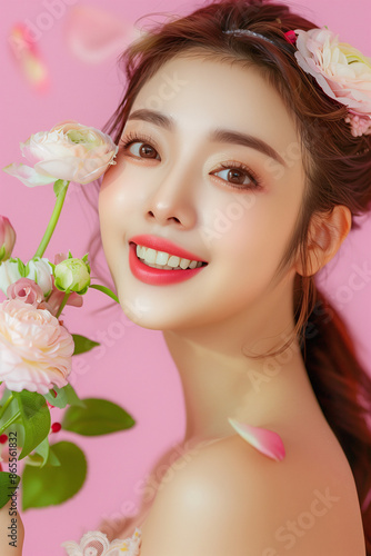 portrait of a woman with flowers