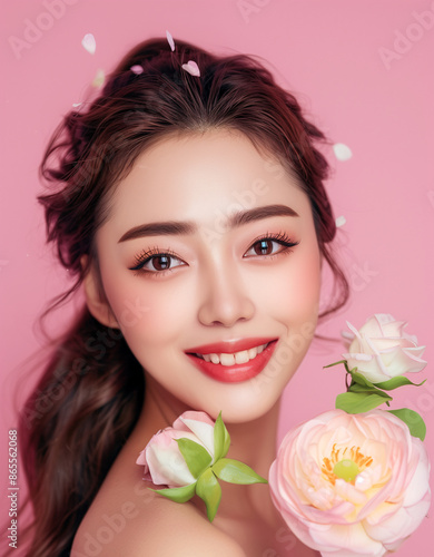 portrait of a woman with flowers