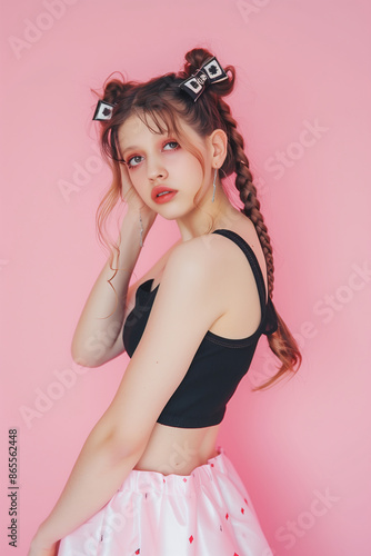 girl dressed in fashion, designer clothing concept