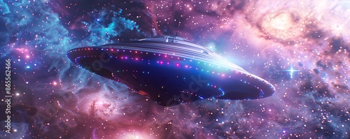 UFO In Space With Stars And Nebula. © ไชยันต์ มุ่งปั่นกลาง