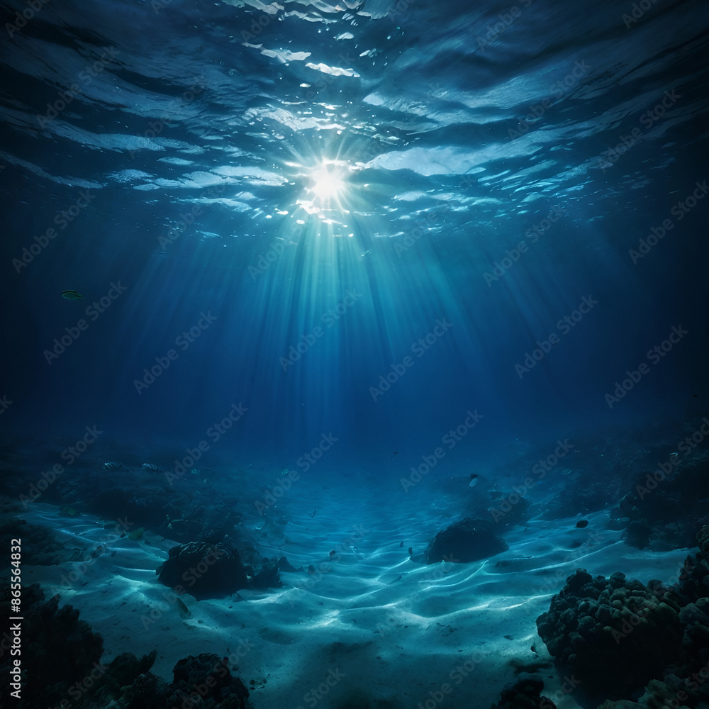 Fototapeta premium underwater scene with rays of light