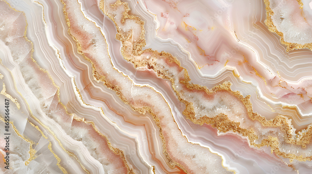 Pink Agate, Gold, and White Marble Background Pink Agate, Gold, and White Marble Background