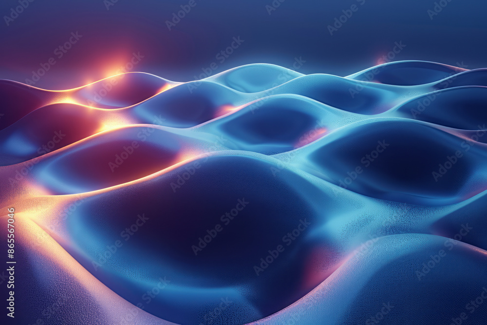 3d render, abstract minimal neon background with glowing wavy line. Generative AI 3d render, abstract minimal neon background with glowing wavy line. Generative AI