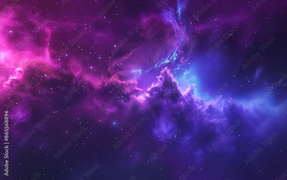 © Super Stocks - Abstract purple and blue space background with stars