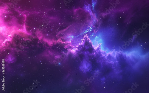 Abstract purple and blue space background with stars