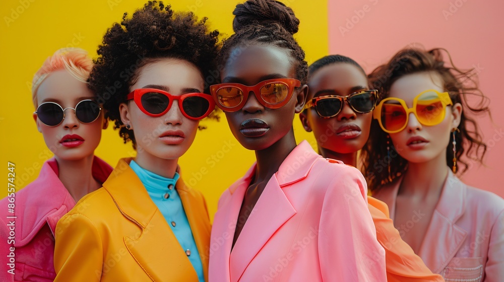 portrait of multiethnic fashion models portrait of multiethnic fashion models