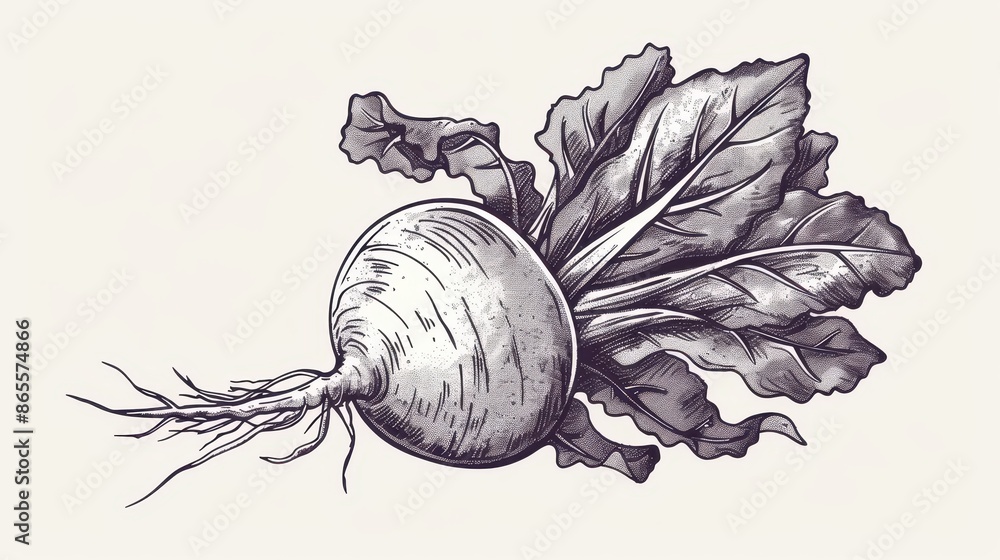 Naklejka premium Vector beetroot organic vegetable sketch